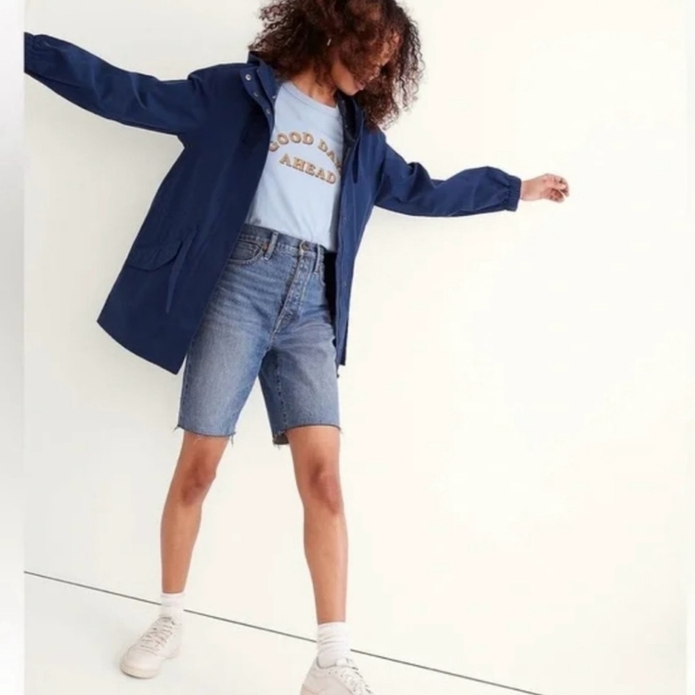Madewell rain cloud rain jacket navy